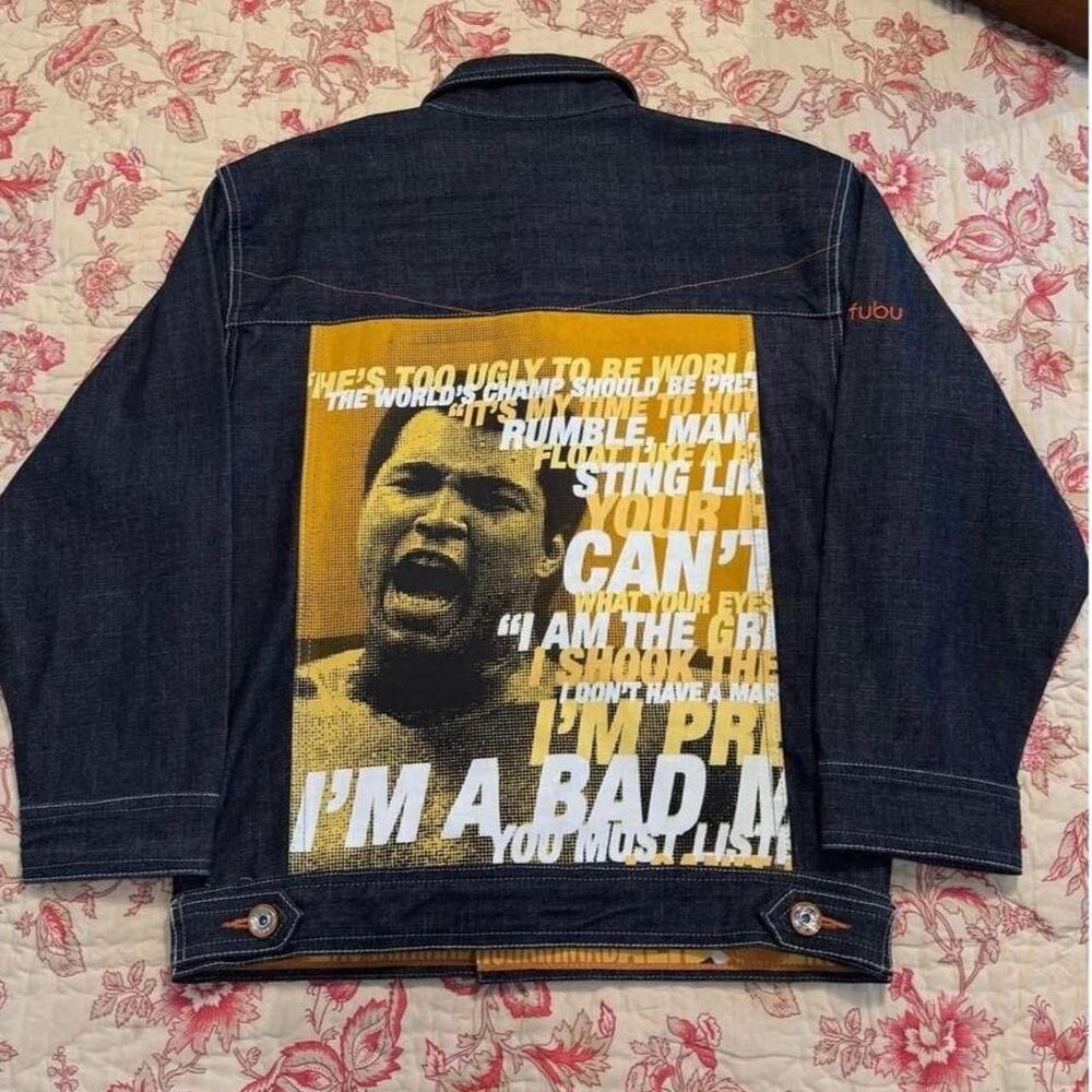 Fubu Men's Blue and Yellow Jacket